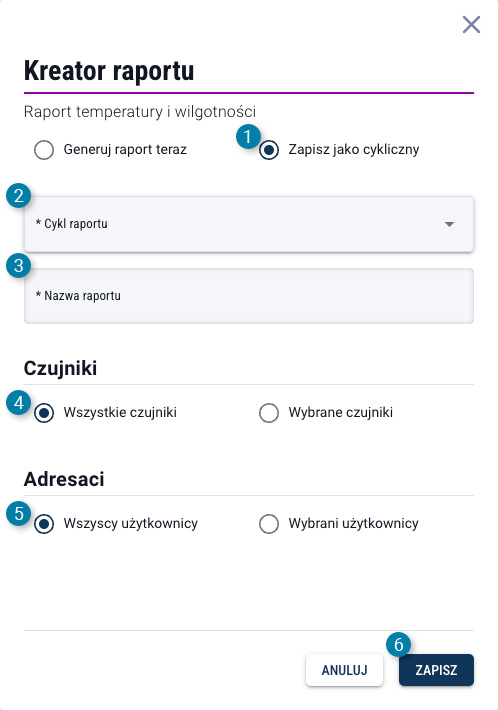 Kreator raportu cyklicznego